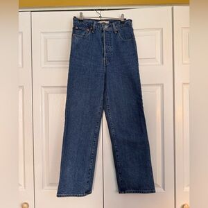 Levi’s Premium Ribcage Straight Ankle jeans in Blue Denim size 26